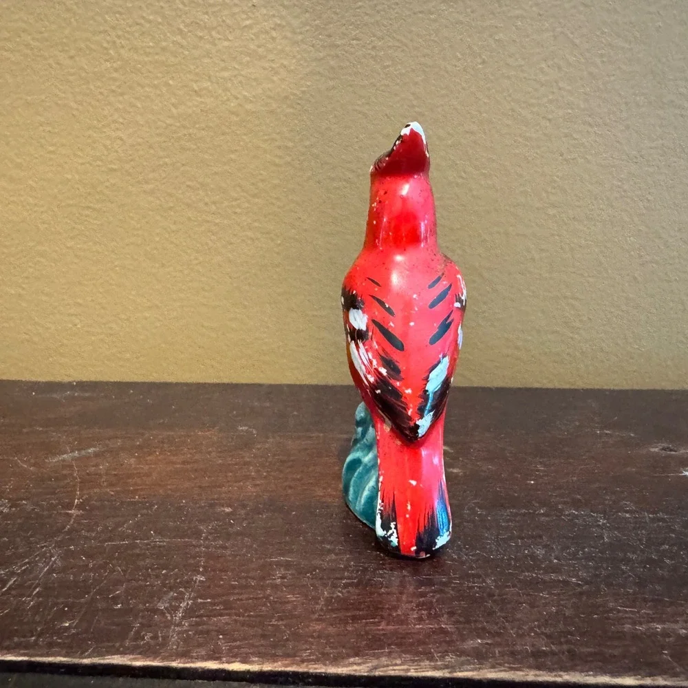 Vintage Porcelain North American Cardinal‎ Bird Figurine Remembrance In Memory